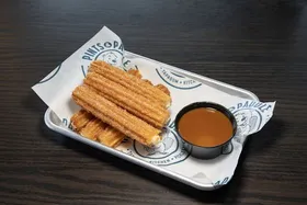 Churros with Cream Cheese & Caramel Dipping Sauce